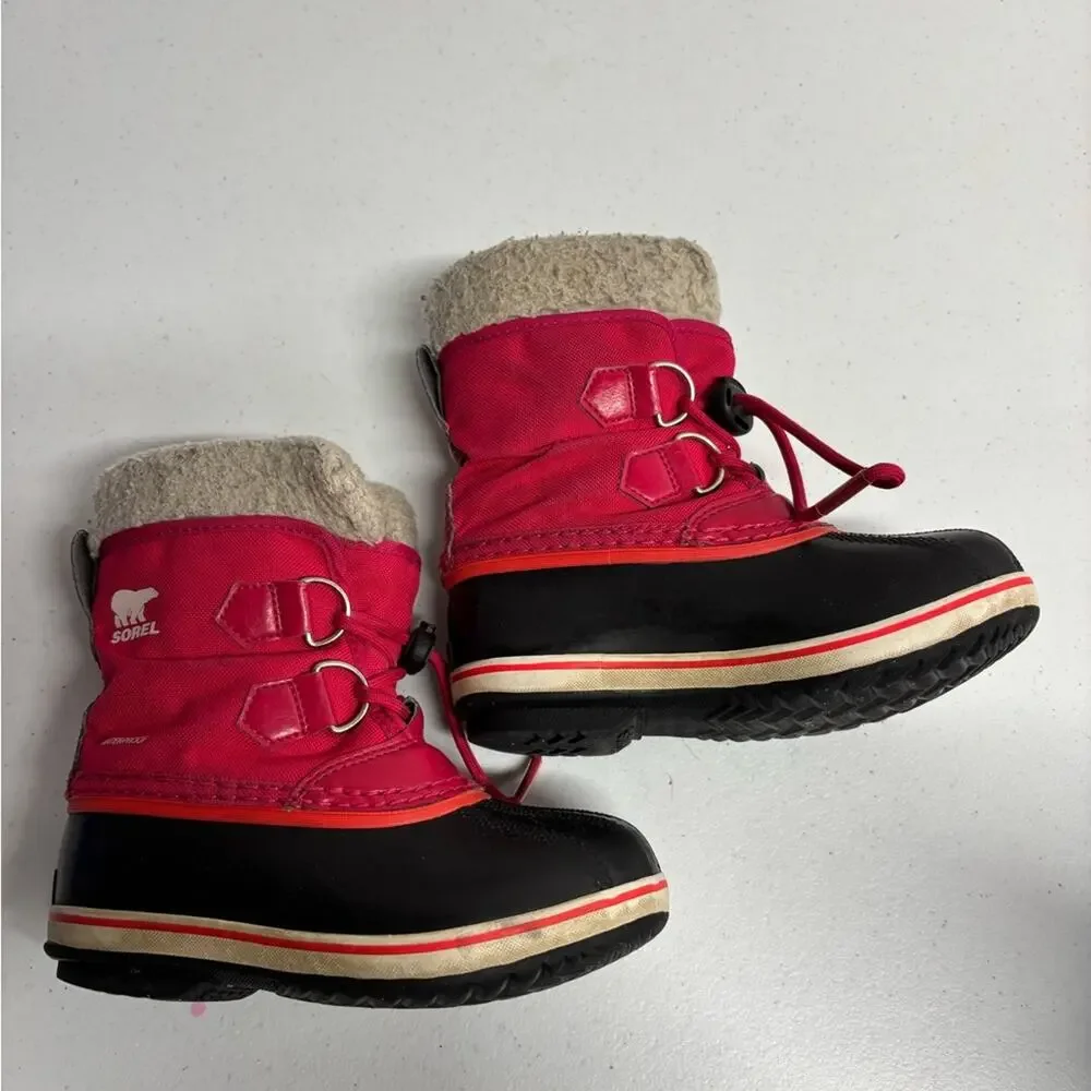 Sorel Kids' Yoot Pac Nylon Waterproof Pink Boots Child Size 12